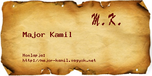 Major Kamil névjegykártya